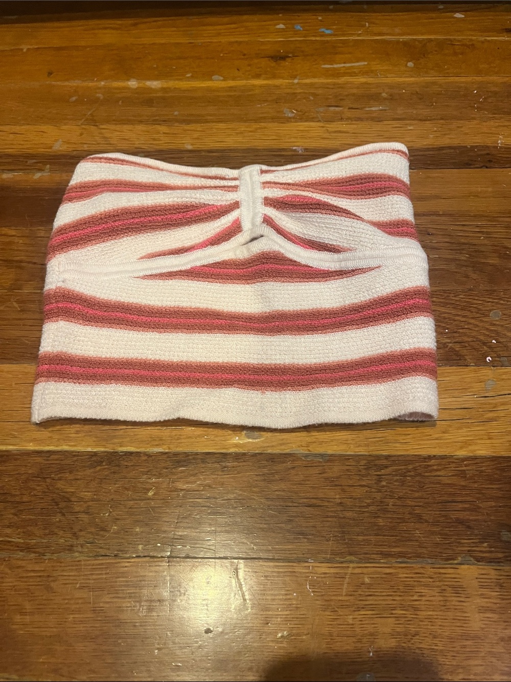 American Eagle Outfitters Cream and Pink Stripe Tube Top